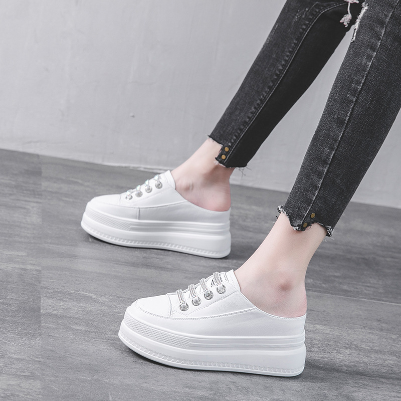 Ethnic Modern Fashion - Moda 8.5cm couro genuíno feminino chinelo