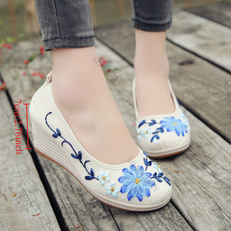 Ethnic Fashion Women - Sapatos Femininos Confortáveis com Plataforma e