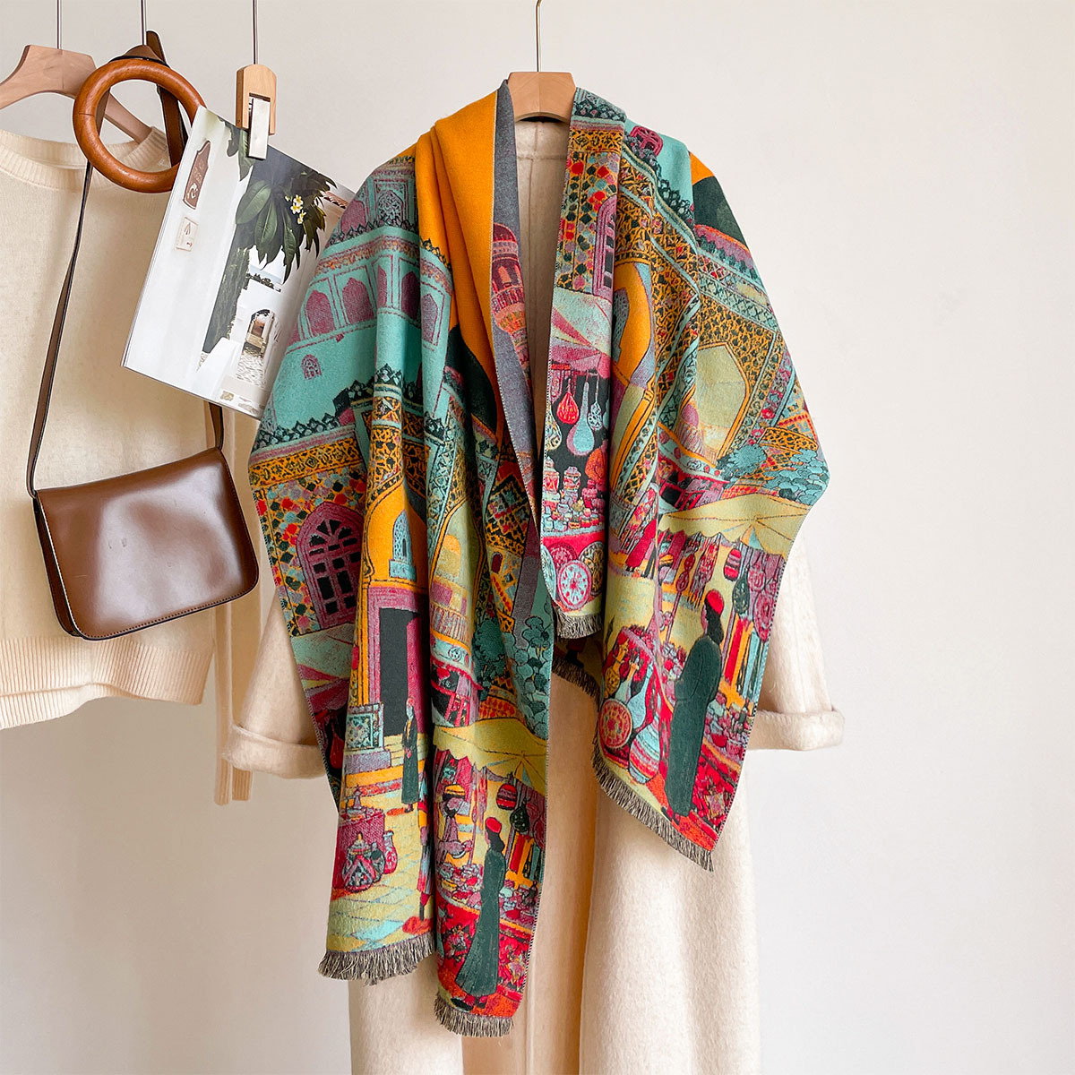Cachecol reversível de imitaçã - Go Ethnic Fashion avaliação e preço
