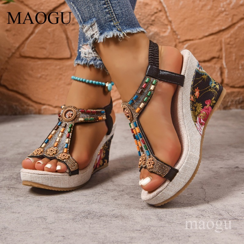 Sandálias Anabela Boho com Miç - Ethnic Fashion Women avaliação e preço