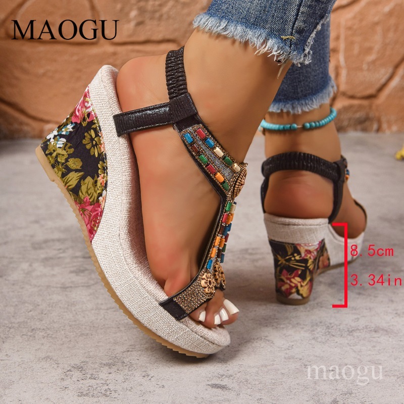 Sandálias Anabela Boho com Miç - Ethnic Fashion Women avaliação e preço