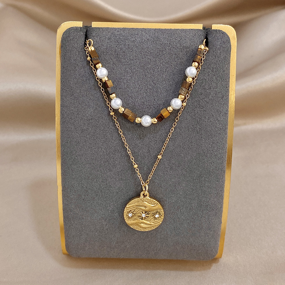 Colar de Pérolas Olho de Tigre - Ethnic Fashion Co In avaliação e preço
